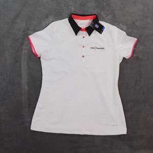 Cutter Buck Annika Shirt Womens‎ Medium White CB DryTec Polo UPF 50 TPC Sawgrass